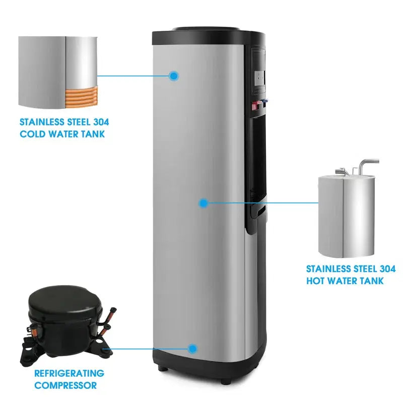 Artist Hand Black Free Standing Top Loading Water Dispenser | Fridge.com