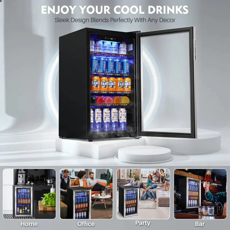 Astroai 250 Cans (12 Oz.) Freestanding Beverage Refrigerator with Wine Storage | Fridge.com