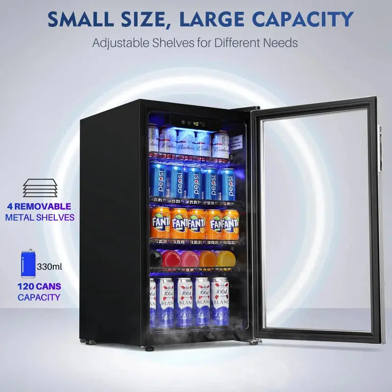 Astroai 250 Cans (12 Oz.) Freestanding Beverage Refrigerator with Wine Storage | Fridge.com