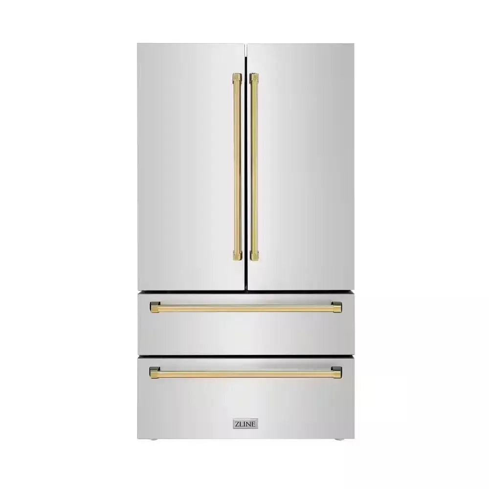 Autograph Edition 36 In. 4-Door French Door Refrigerator with Internal Ice Maker in Stainless Steel & Matte Black | Fridge.com