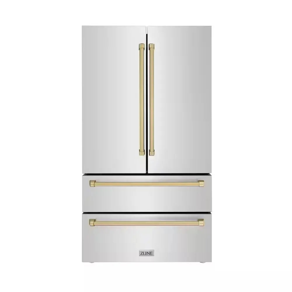 Autograph Edition 36 In. 4-Door French Door Refrigerator with Internal Ice Maker in Stainless Steel & Matte Black | Fridge.com