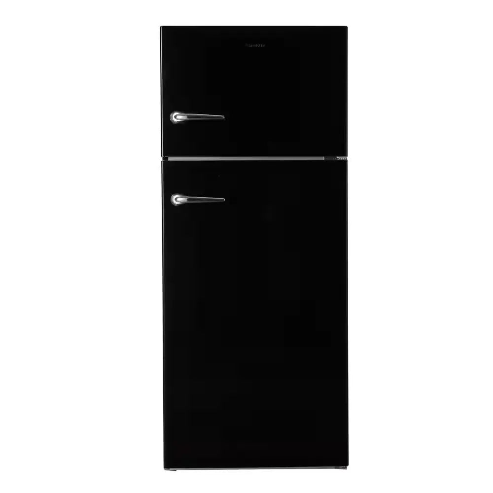 30 In. RETRO Refrigerator 18 CF Top Mount W/Automatic ICE MAKER 110V Handle in Black | Fridge.com