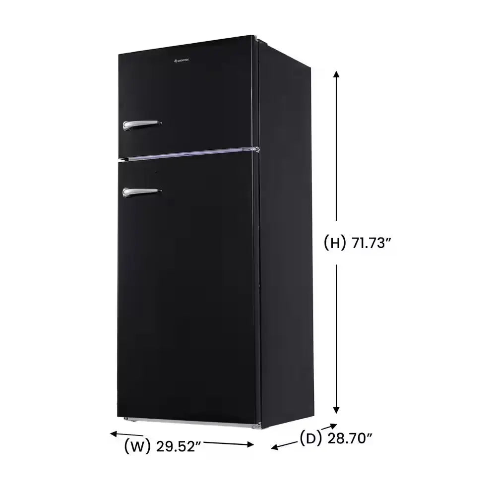 30 In. RETRO Refrigerator 18 CF Top Mount W/Automatic ICE MAKER 110V Handle in Black | Fridge.com