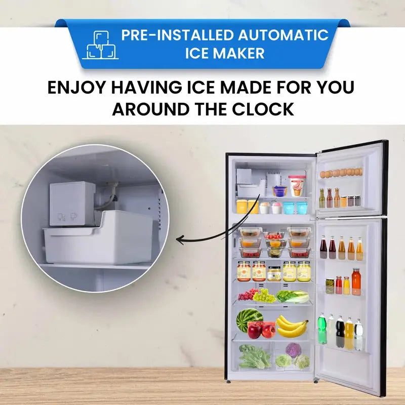 Conserv 30 in Retro Refrigerator 18 CF Top Mount W/Automatic Ice Maker 110V Handle | Fridge.com