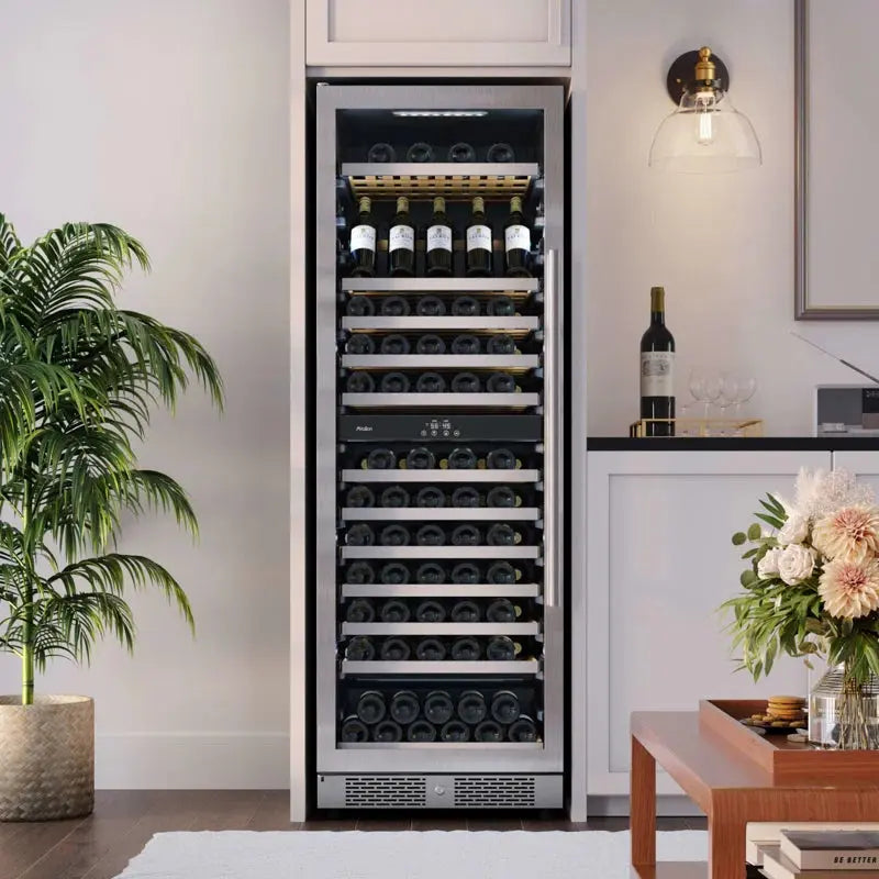 Avallon 23.43'' 140 Bottle Dual Zone Freestanding Wine Refrigerator | Fridge.com