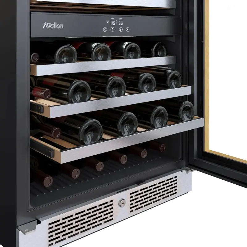 Avallon 23.81'' 45 Bottle Dual Zone Freestanding Wine Refrigerator | Fridge.com