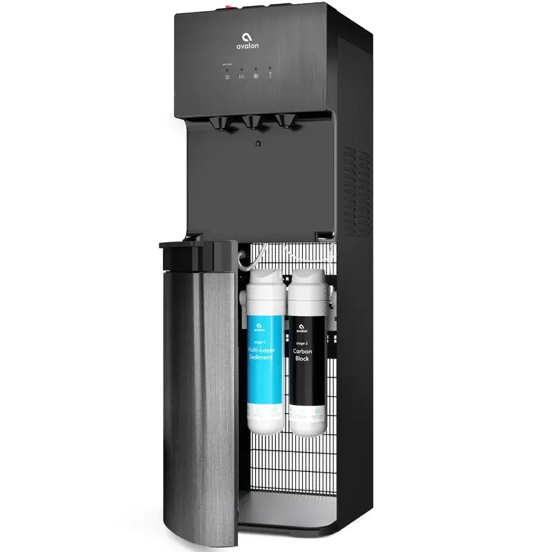 Avalon Black Free Standing Bottleless Electric Filtered Water Dispenser | Fridge.com