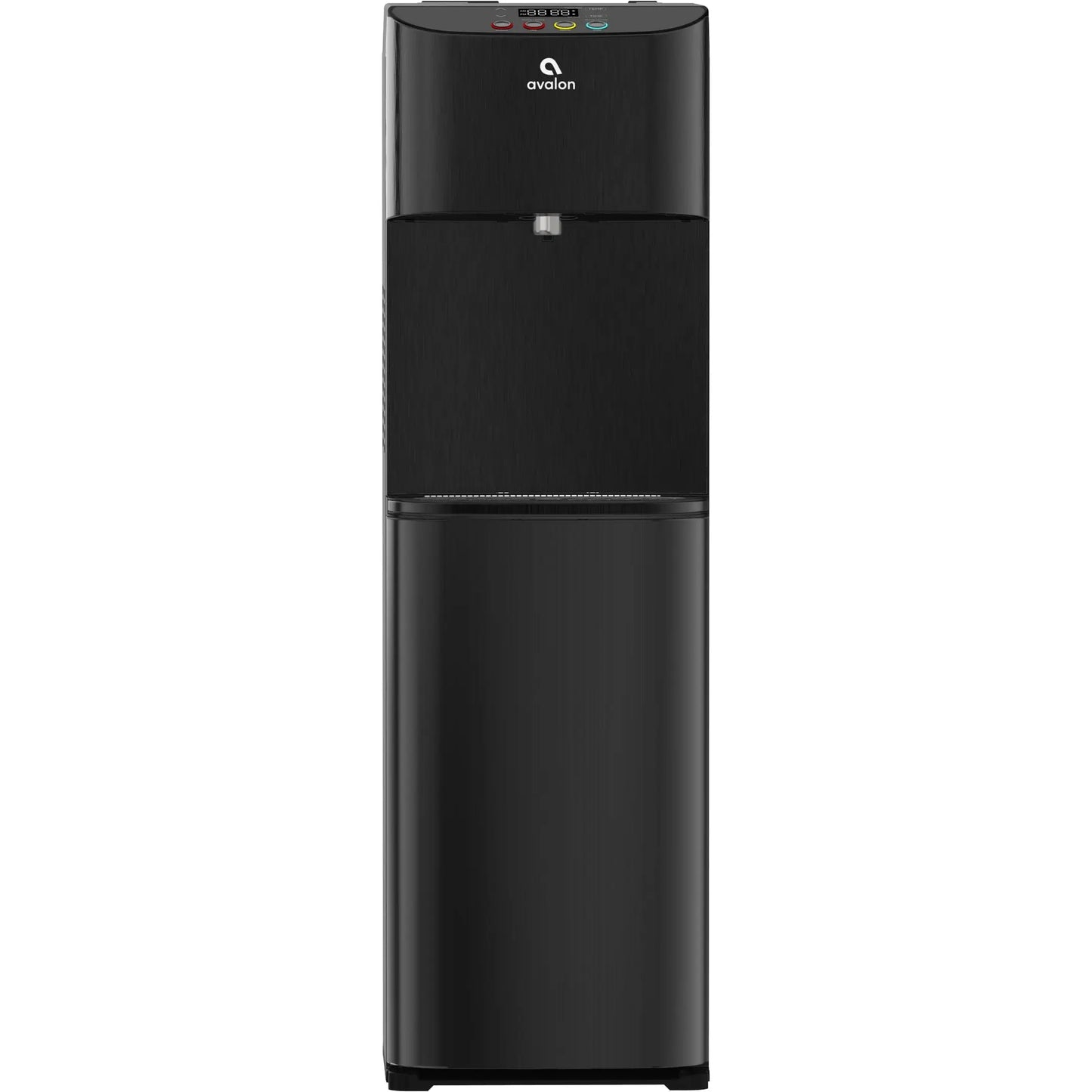 Avalon Electric Bottleless Water Cooler Water Dispenser - 3 Temperatures, Digital Clock with Temperature Control, Self Cleaning, Black Stainless Steel | Fridge.com