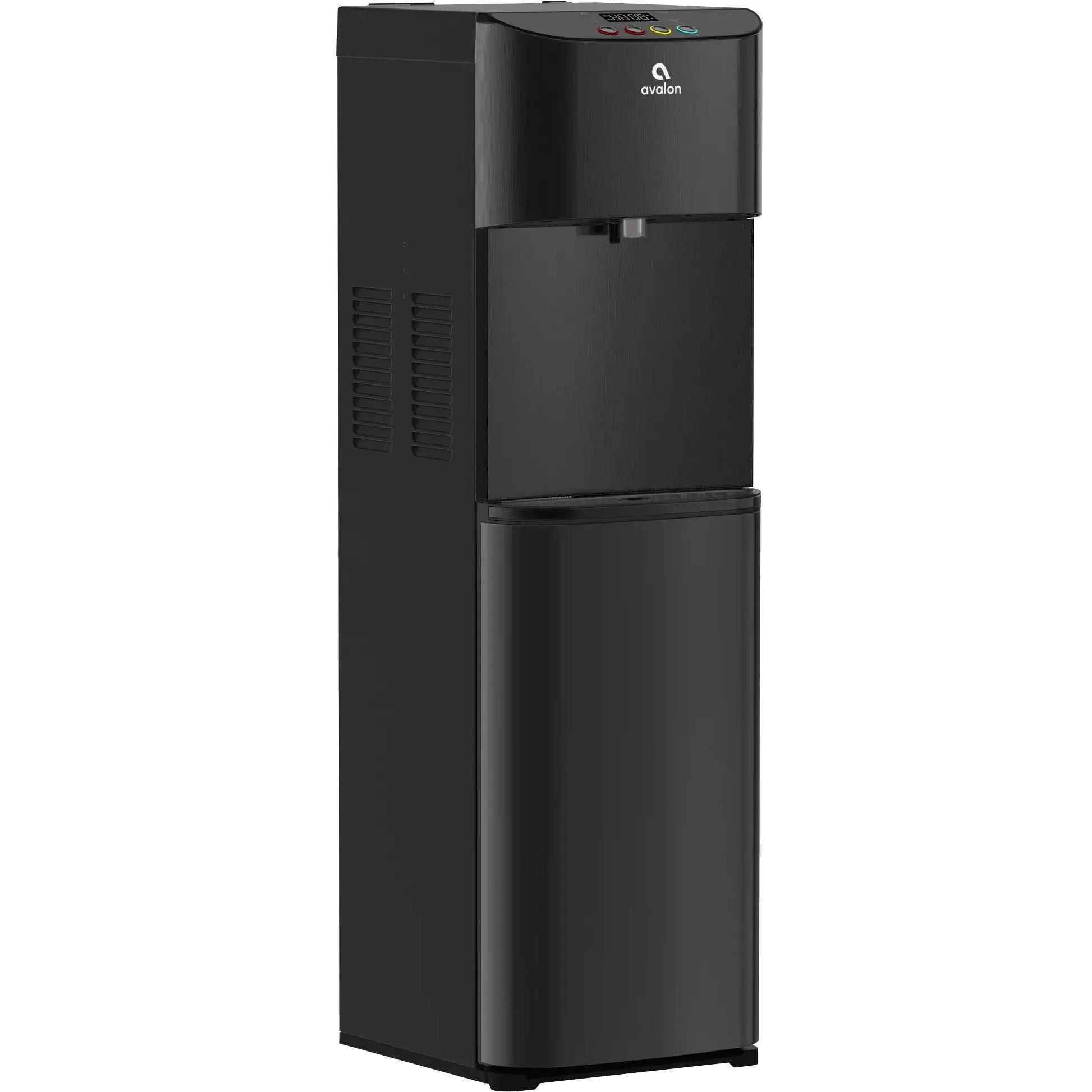 Avalon Electric Bottleless Water Cooler Water Dispenser - 3 Temperatures, Digital Clock with Temperature Control, Self Cleaning, Black Stainless Steel | Fridge.com