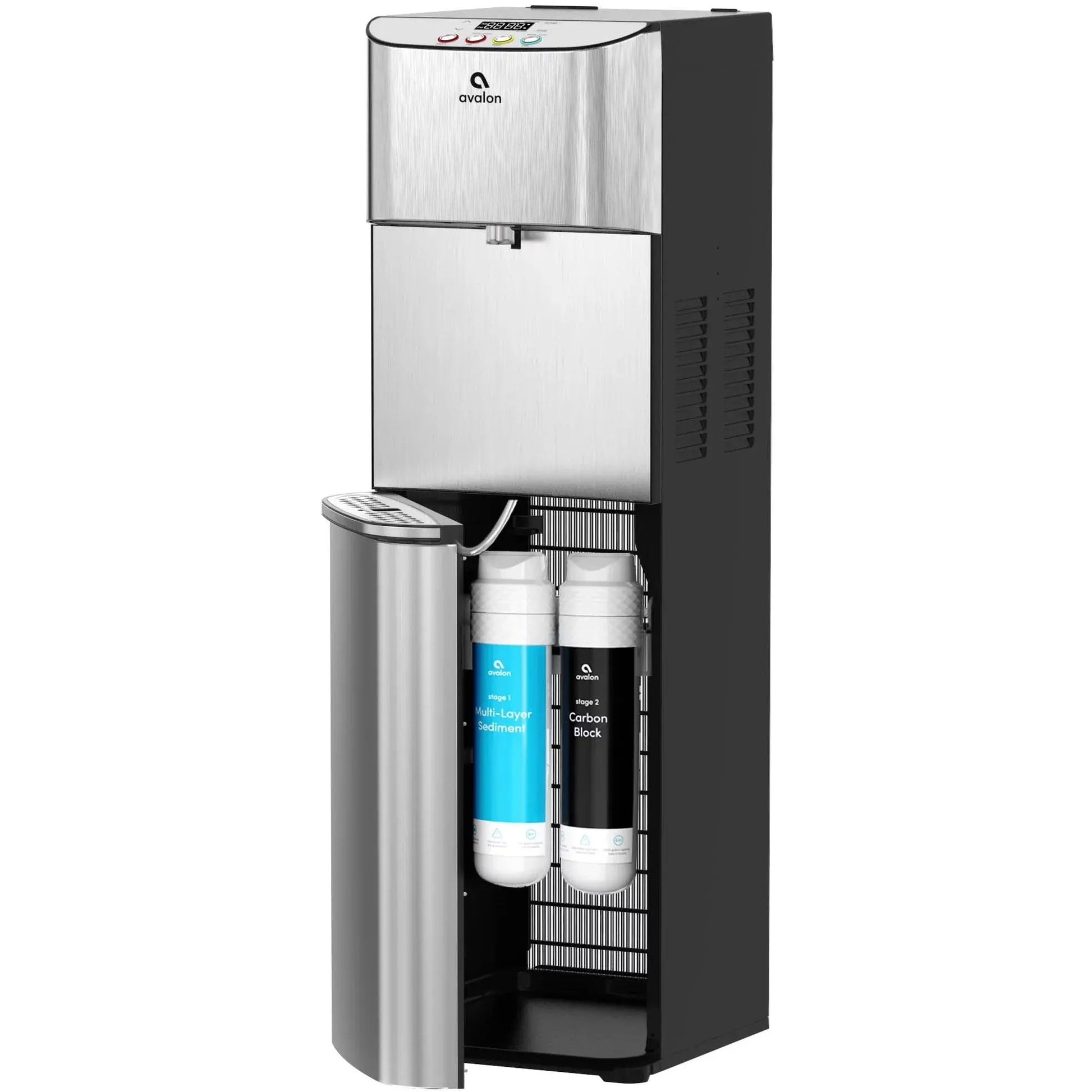 Avalon Electric Bottleless Water Cooler Water Dispenser - 3 Temperatures, Digital Clock with Temperature Control, Self Cleaning, Stainless Steel | Fridge.com