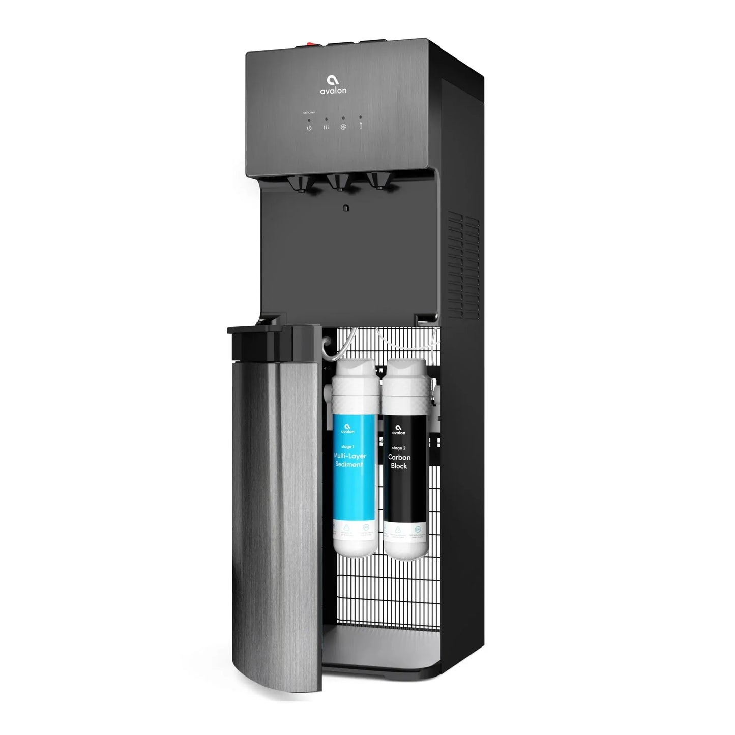 Avalon Self Cleaning Bottleless Water Cooler Dispenser, Black | Fridge.com