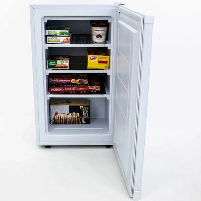 Avanti 2.8 Cubic Foot Small Mini Compact Vertical Upright Freezer Chest, White | Fridge.com