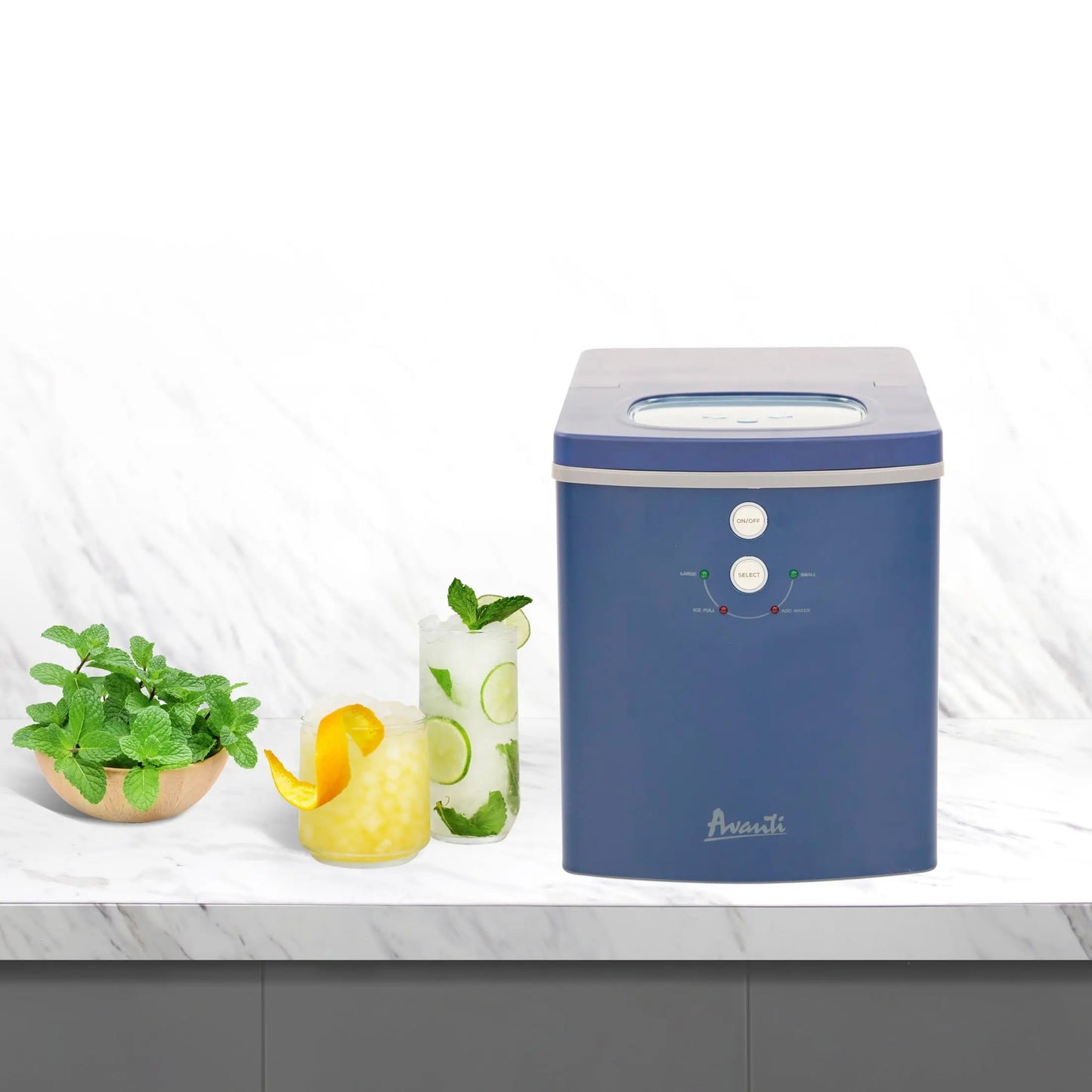 Avanti Portable Countertop Ice Maker, in Dark Blue (IM1216DB-IS) | Fridge.com