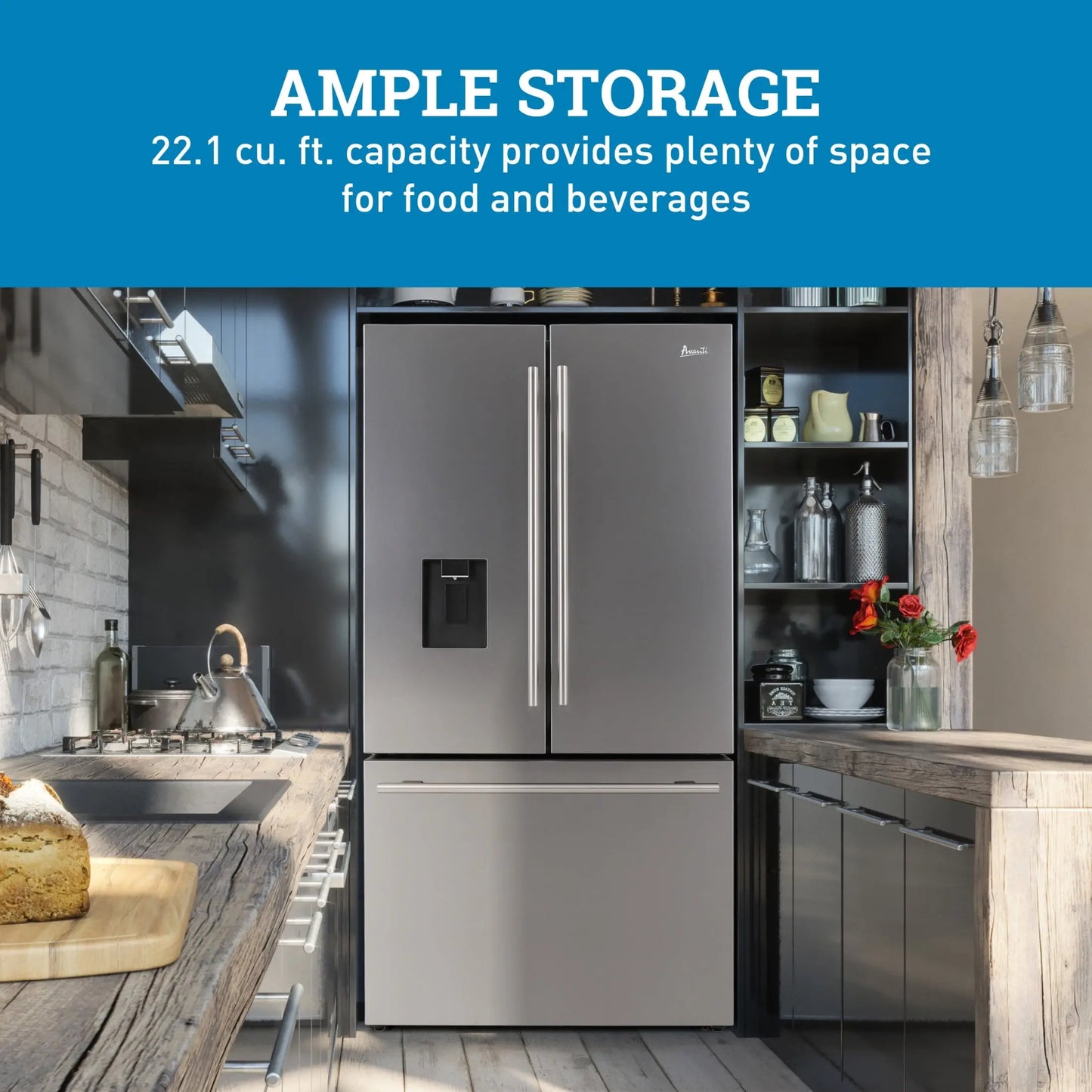 Avanti Refrigerator, 22.1 Cu Ft Capacity, in Stainless Steel (FFFD22IWR3S) | Fridge.com