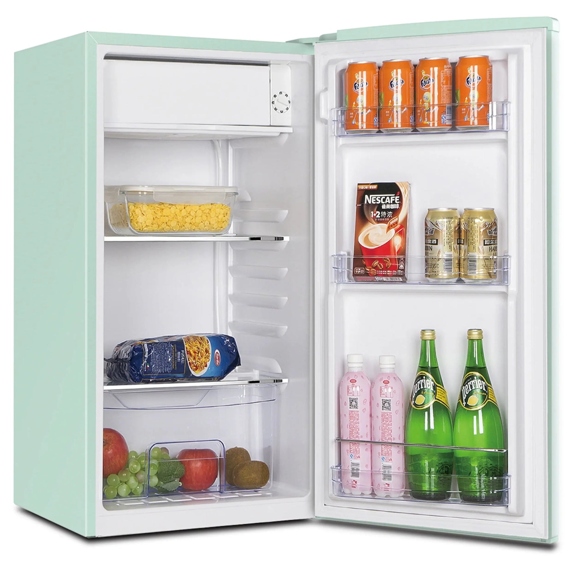 Avanti Retro Series Compact Refrigerator, Mini-Fridge, 3.1 Cu. Ft., in Seafoam Green (RMRS31X7G-IS) | Fridge.com