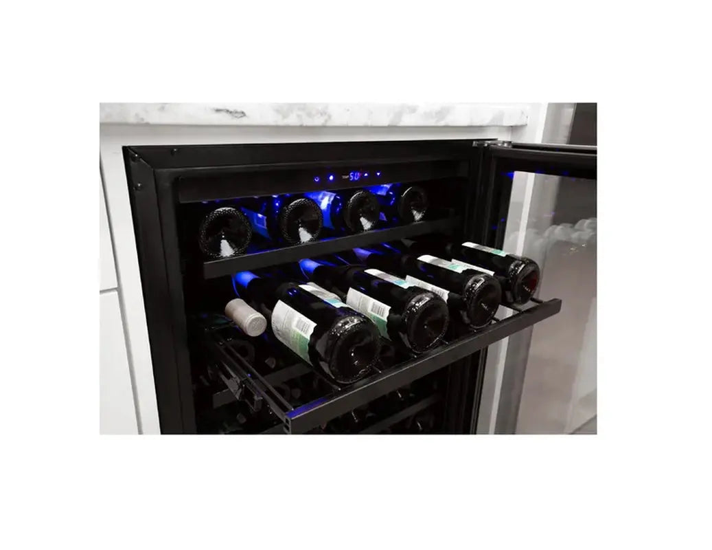 Azure Home Products 23.62'' 54 Bottle Single Zone Freestanding Wine Refrigerator | Fridge.com