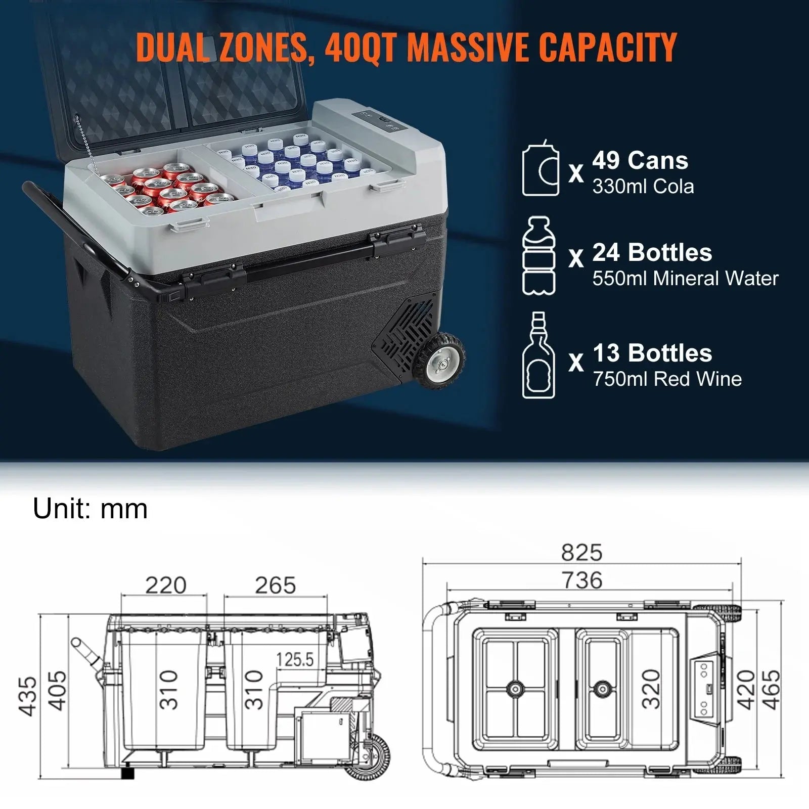 BENTISM 12 Volt RV Car Refrigerator Portable Freezer 48Qt Dual Zone with APP Control | Fridge.com