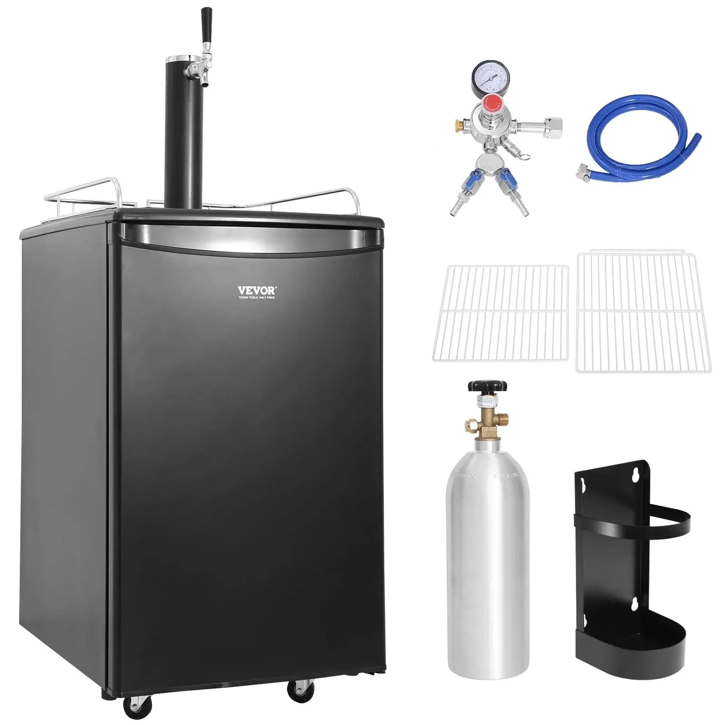 BENTISM Beer Kegerator Draft Beer Dispenser Full Size Keg Refrigerator Dual Tap | Fridge.com