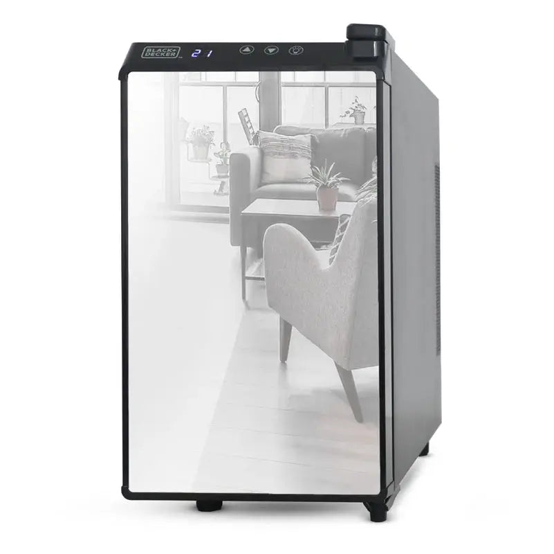 BLACK+DECKER Wine Cooler 8 Bottle, Wine Fridge Thermoelectric with Mirrored Front | Fridge.com