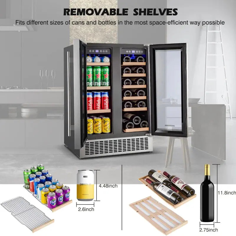 BODEGA 57 Cans (12 Oz.) Freestanding Beverage Refrigerator with Wine Storage | Fridge.com