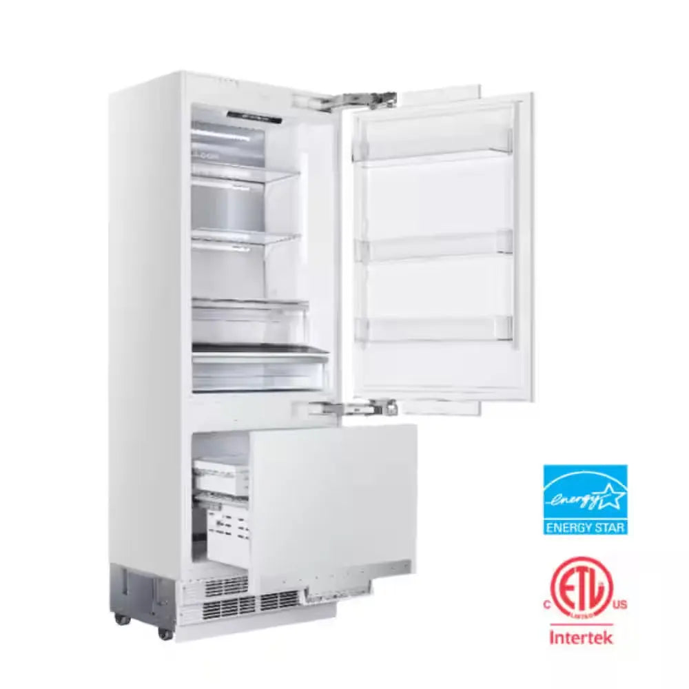 BOLD 36 In. Built-In BM36 RH-HINGE - PNL and HDL in STAINLESS STEEL with CHROME TRIM | Fridge.com