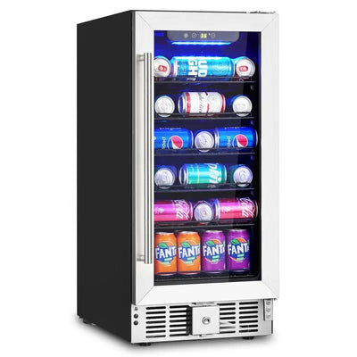 Babevy 22.52'' 18 Bottle and 115 Can Dual Zone Freestanding Wine & Beverage Refrigerator | Fridge.com