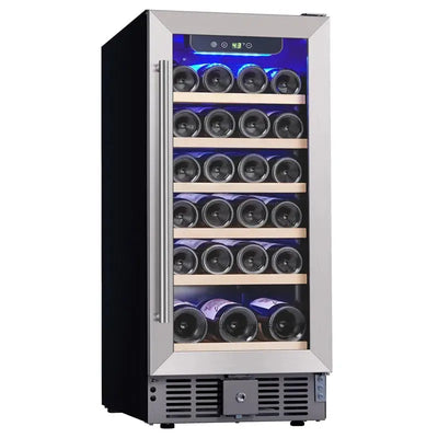 Babevy 22.52'' 30 Bottle Dual Zone Freestanding Wine Refrigerator | Fridge.com