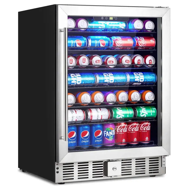 Babevy 23.42'' 18 Bottle and 166 Can Dual Zone Freestanding Wine & Beverage Refrigerator | Fridge.com