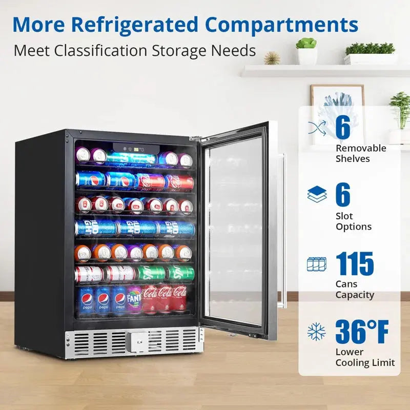 Babevy 23.42'' 18 Bottle and 166 Can Dual Zone Freestanding Wine & Beverage Refrigerator | Fridge.com