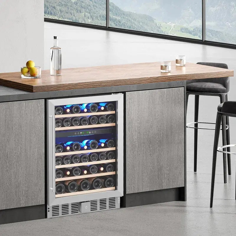 Babevy 23.42'' 52 Bottle Dual Zone Freestanding Wine Refrigerator | Fridge.com