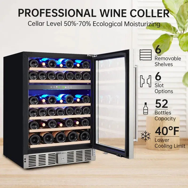 Babevy 23.42'' 52 Bottle Dual Zone Freestanding Wine Refrigerator | Fridge.com