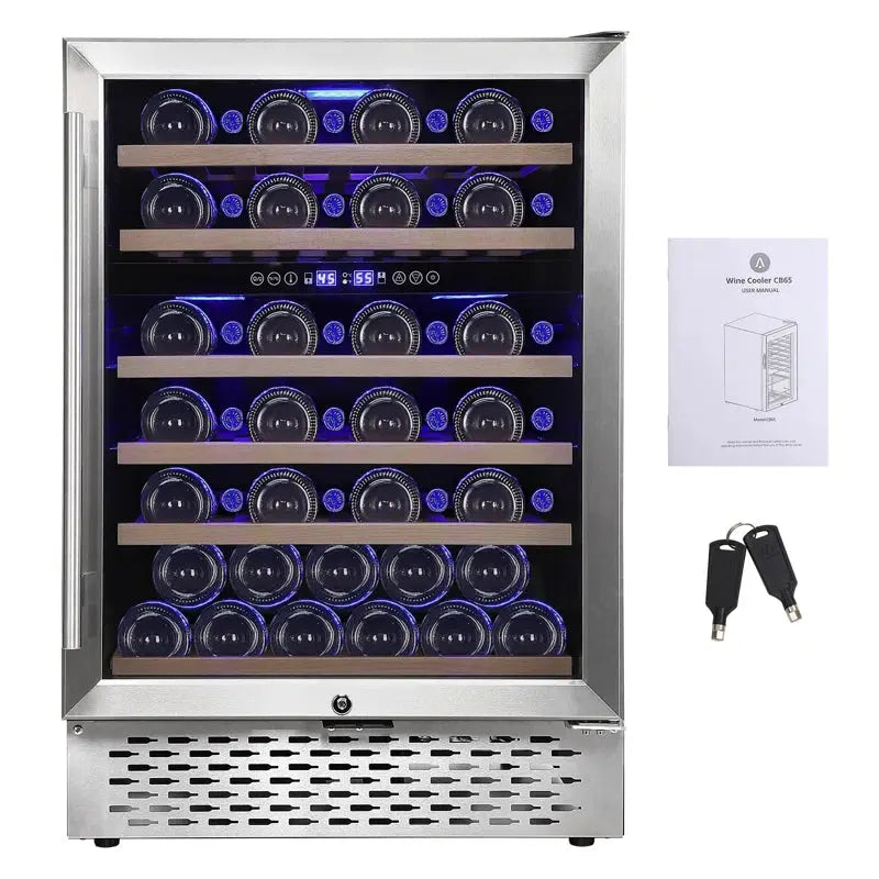 Babevy 23.43'' 51 Bottle Dual Zone Freestanding Wine Refrigerator | Fridge.com