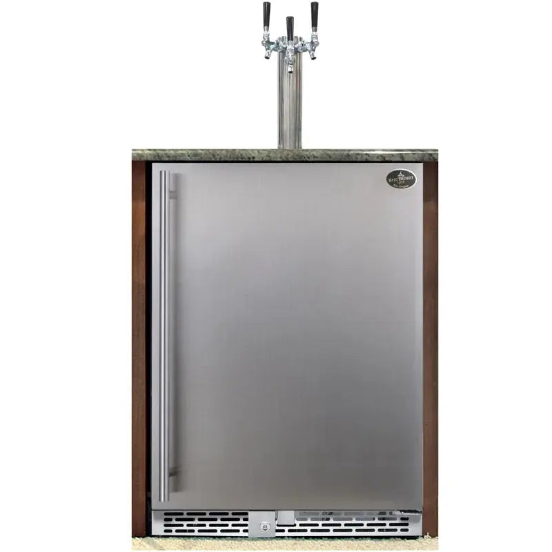 Beer Meister 6.6 Cu. Ft Triple Tap Built-In Kegerator with Door Lock and Adjustable Temperature | Fridge.com