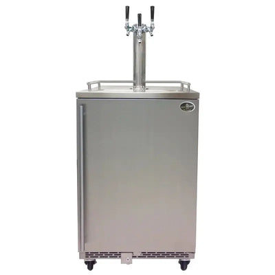 Beer Meister 6.6 Cu. Ft Triple Tap Freestanding Kegerator with Door Lock and Adjustable Temperature | Fridge.com