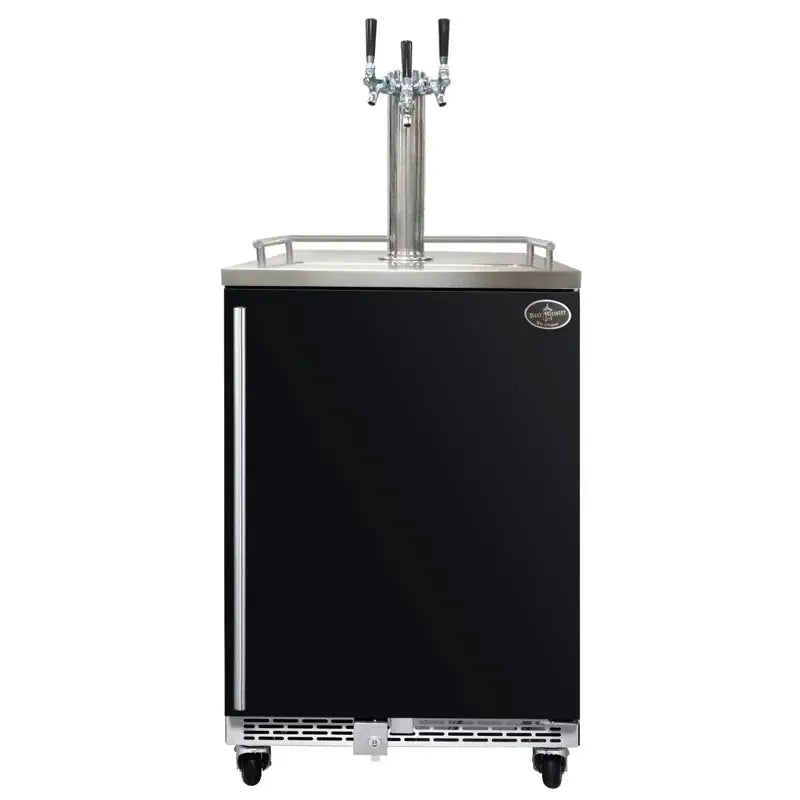 Beer Meister 6.6 Cu. Ft. Triple Tap Freestanding Kegerator with Door Lock and Adjustable Temperature | Fridge.com