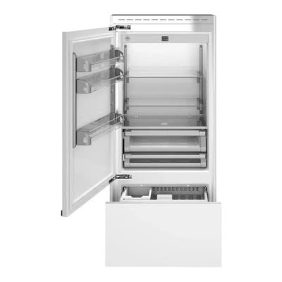 Bertazzoni 36" 19.6 Cubic Feet Smudge-Resistant Bottom Freezer Refrigerator | Fridge.com