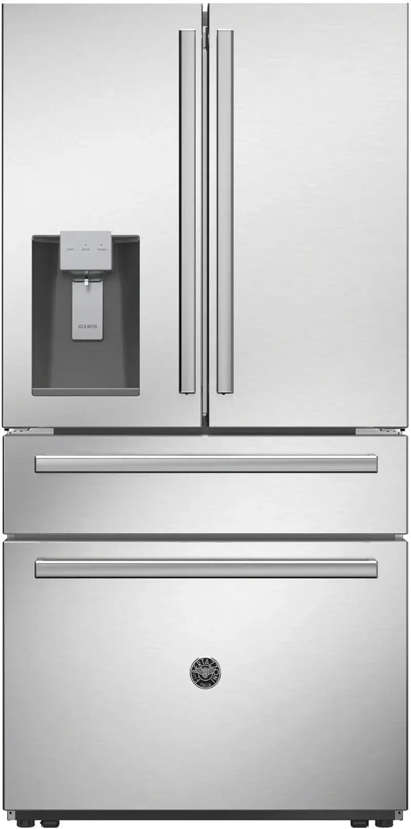 Bertazzoni 36" 21.6 Cubic Feet Energy Star Smudge-Resistant French Door Refrigerator with External Water and Ice Dispenser | Fridge.com