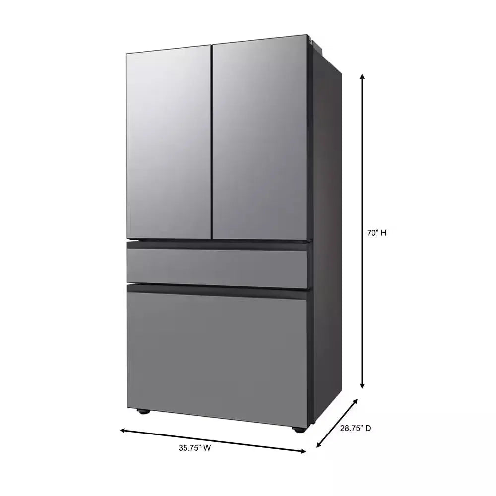 Bespoke 23 Cu. Ft. 4-Door French Door Smart Refrigerator with Autofill Water Pitcher in Stainless Steel, Counter Depth | Fridge.com