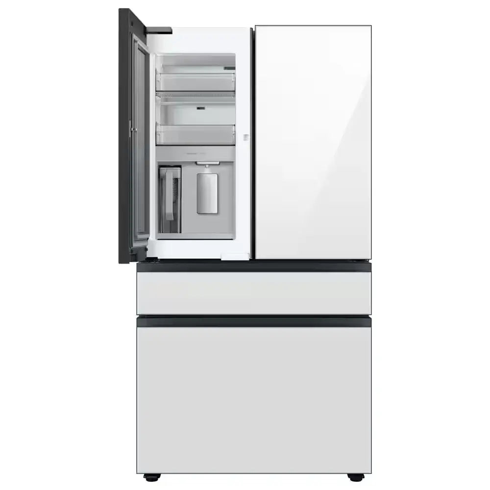 Bespoke 23 Cu. Ft. 4-Door French Door Smart Refrigerator with Beverage Center in White Glass, Counter Depth | Fridge.com