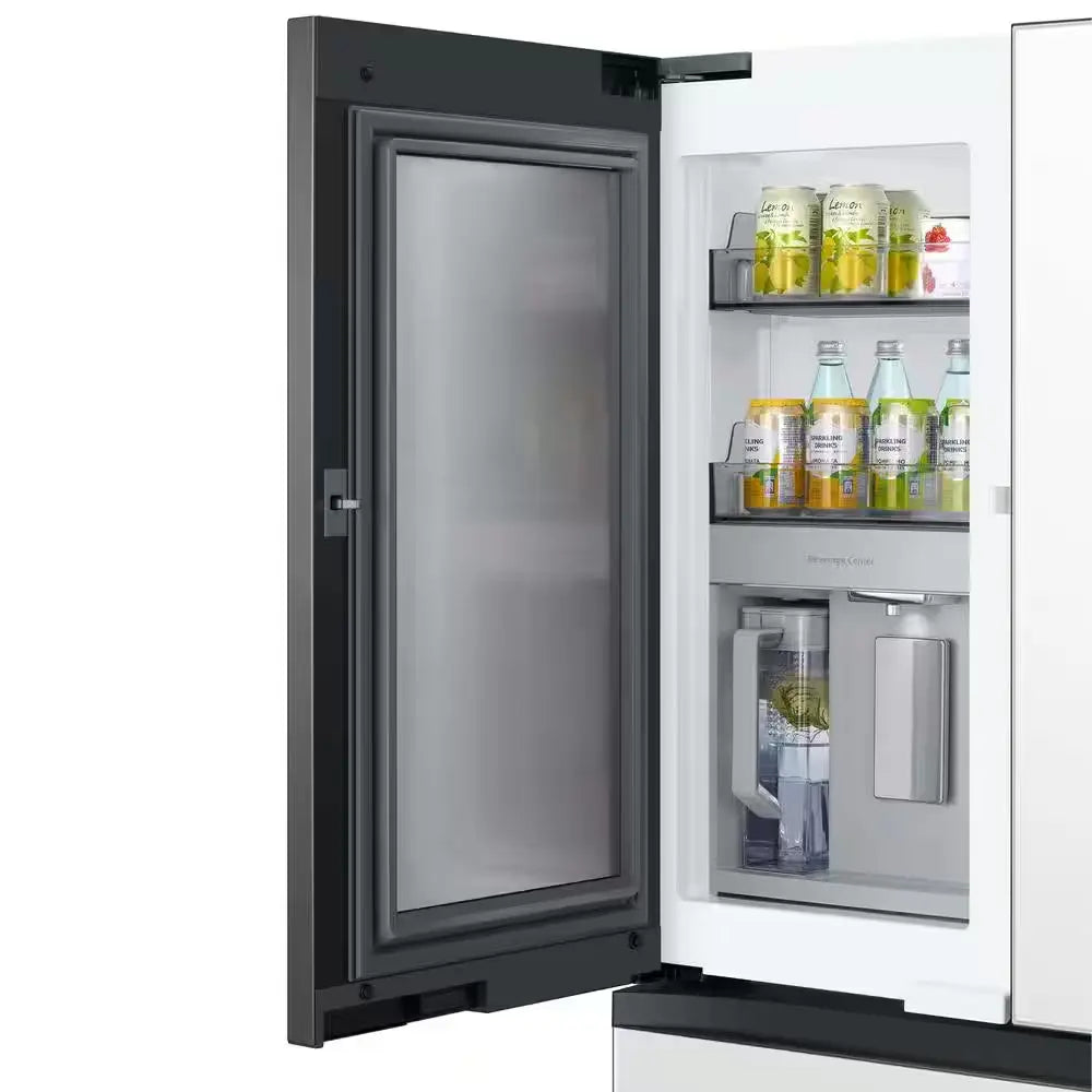 Bespoke 23 Cu. Ft. 4-Door French Door Smart Refrigerator with Beverage Center in White Glass, Counter Depth | Fridge.com