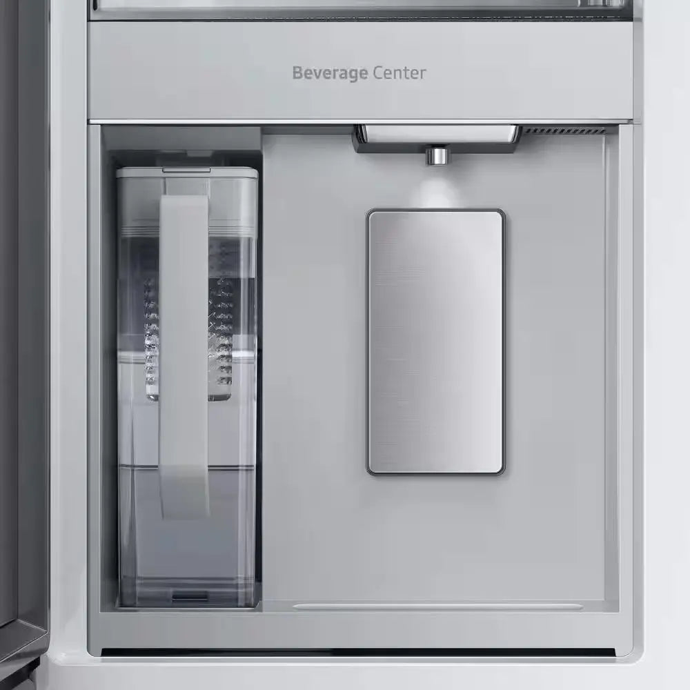 Bespoke 23 Cu. Ft. 4-Door French Door Smart Refrigerator with Beverage Center in White Glass, Counter Depth | Fridge.com