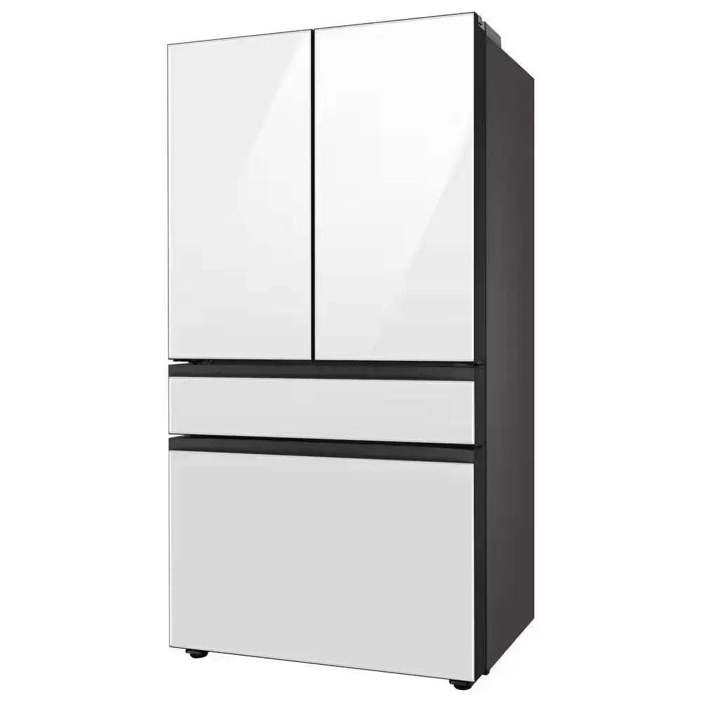 Bespoke 23 Cu. Ft. 4-Door French Door Smart Refrigerator with Beverage Center in White Glass, Counter Depth | Fridge.com