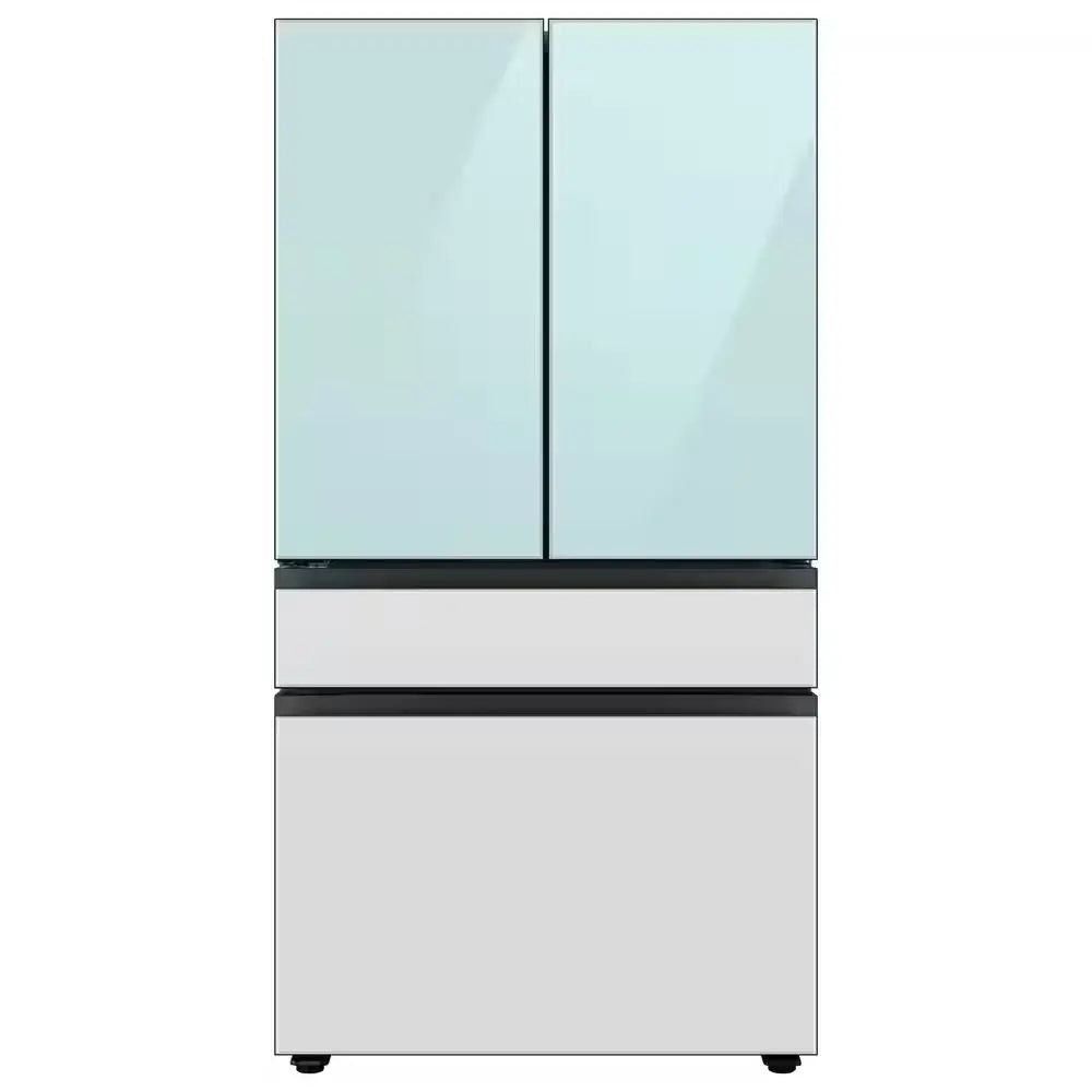 Bespoke 23 Cu. Ft. 4-Door French Door Smart Refrigerator with Beverage Center in White Glass, Counter Depth | Fridge.com