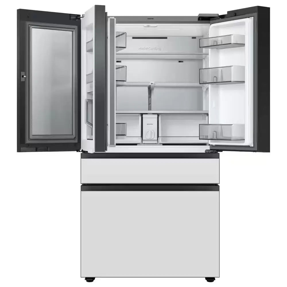 Bespoke 23 Cu. Ft. Customizable 4-Door French Door Smart Refrigerator with White Glass Family Hub Panel, Counter Depth | Fridge.com