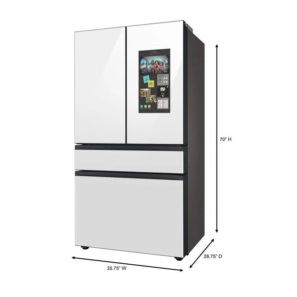 Bespoke 23 Cu. Ft. Customizable 4-Door French Door Smart Refrigerator with White Glass Family Hub Panel, Counter Depth | Fridge.com