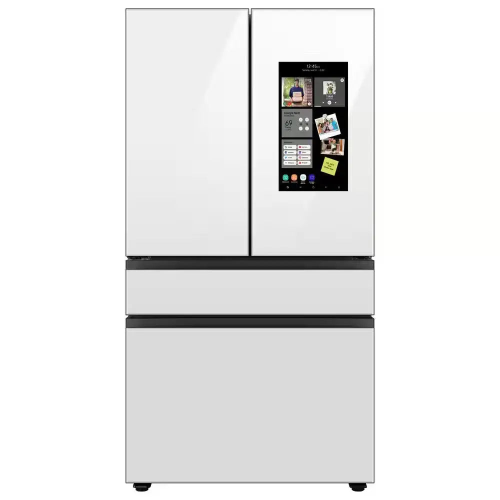 Bespoke 23 Cu. Ft. Customizable 4-Door French Door Smart Refrigerator with White Glass Family Hub Panel, Counter Depth | Fridge.com