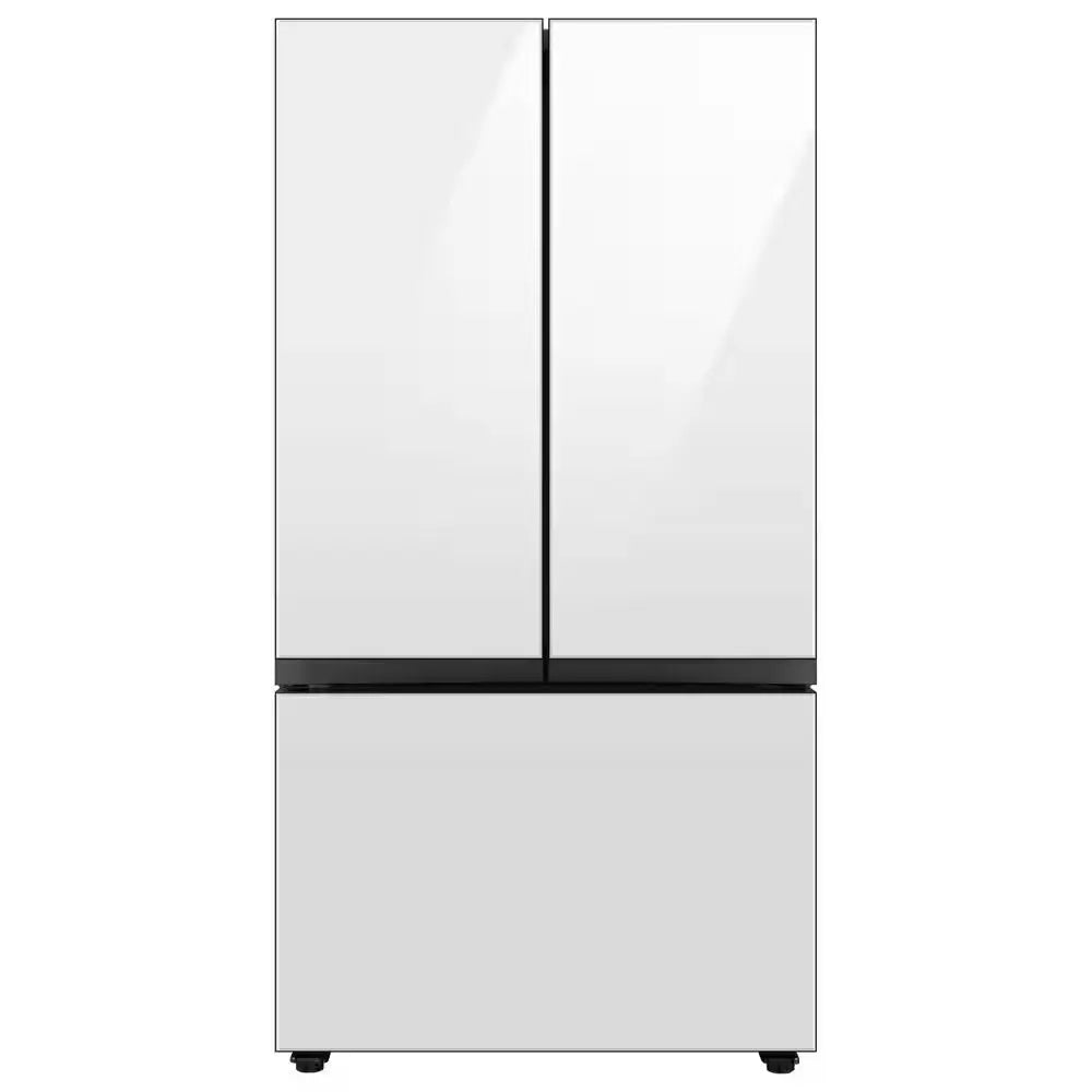 Bespoke 24 Cu. Ft. 3-Door French Door Smart Refrigerator with Autofill Water Pitcher in White Glass, Counter Depth | Fridge.com