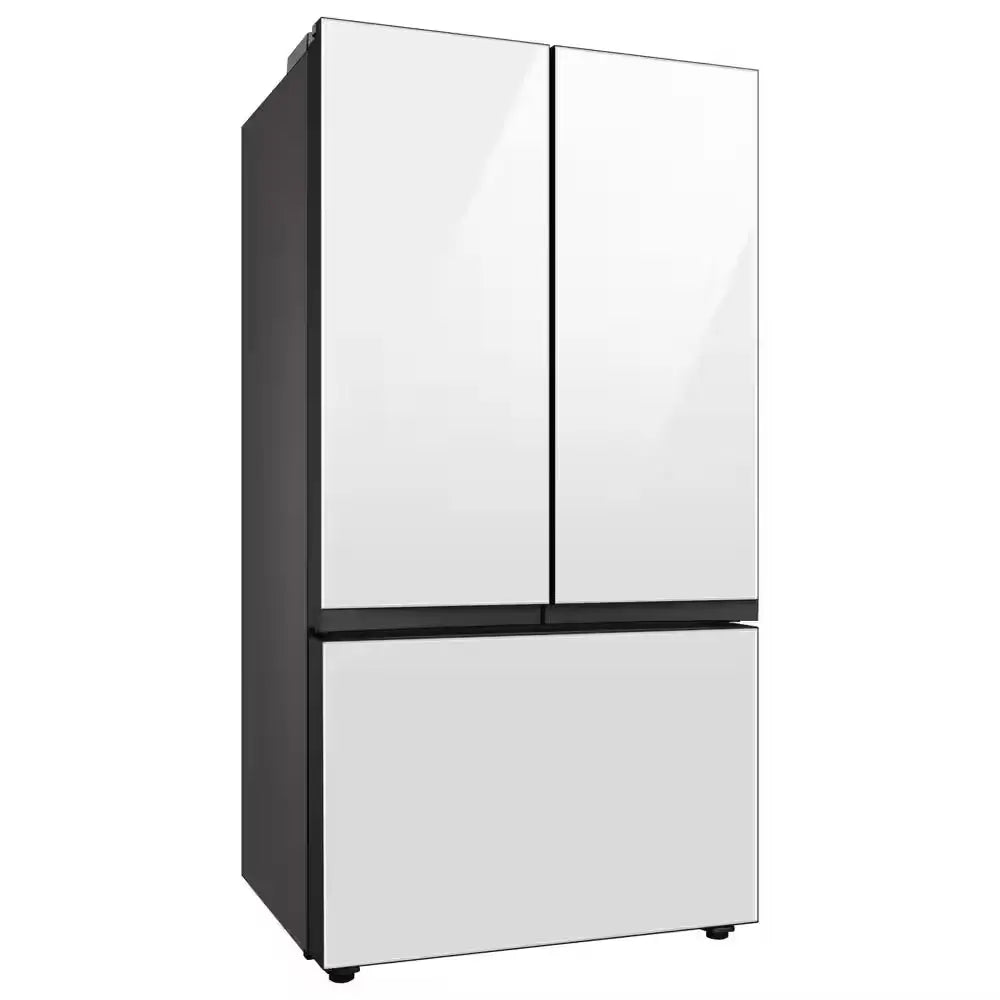 Bespoke 24 Cu. Ft. 3-Door French Door Smart Refrigerator with Autofill Water Pitcher in White Glass, Counter Depth | Fridge.com