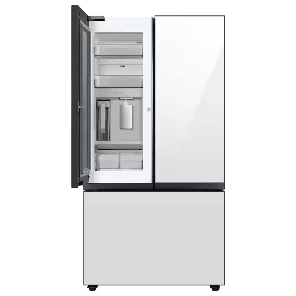 Bespoke 24 Cu. Ft. 3-Door French Door Smart Refrigerator with Beverage Center in White Glass, Counter Depth | Fridge.com