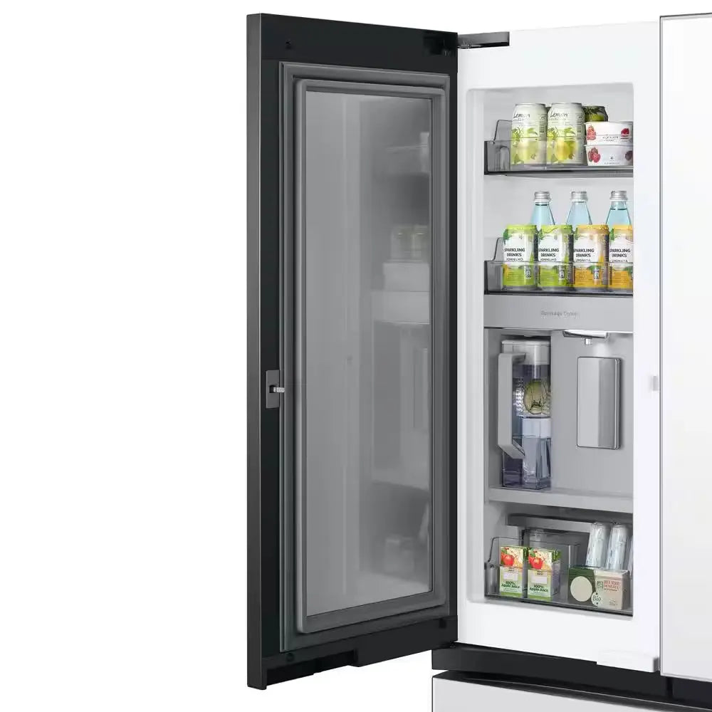 Bespoke 24 Cu. Ft. 3-Door French Door Smart Refrigerator with Beverage Center in White Glass, Counter Depth | Fridge.com